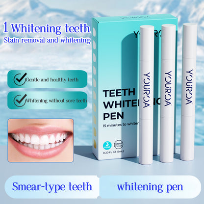 Teeth Whitening Pen Gel, Gentle on Enamel, Effective Stain Removal, Safe, Non-Sensitive, Travel Friendly, Create a Beautiful White Smile, Natural Mint Flavored Whitening Pen, 3 Pens