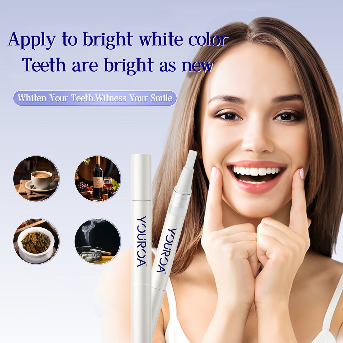 Teeth Whitening Pen Gel, Gentle on Enamel, Effective Stain Removal, Safe, Non-Sensitive, Travel Friendly, Create a Beautiful White Smile, Natural Mint Flavored Whitening Pen, 3 Pens