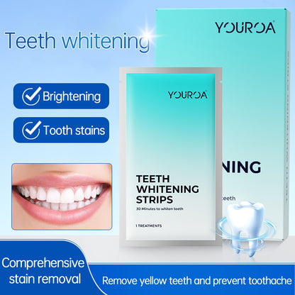 Teeth Whitening Strips 8 Treatments, Peroxide-Free, Enamel-Safe, whitens Without Sensitivity, removes Coffee, Tea and Tobacco Stains, deep Stain Removal, Instant whitening 16 Count